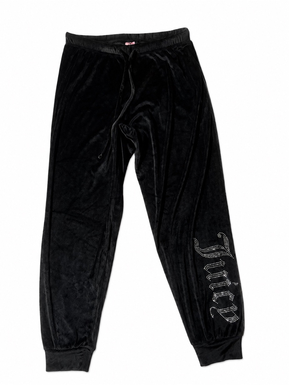 🖤 Juicy Couture Black Velour Rhinestone Joggers – Size Small
